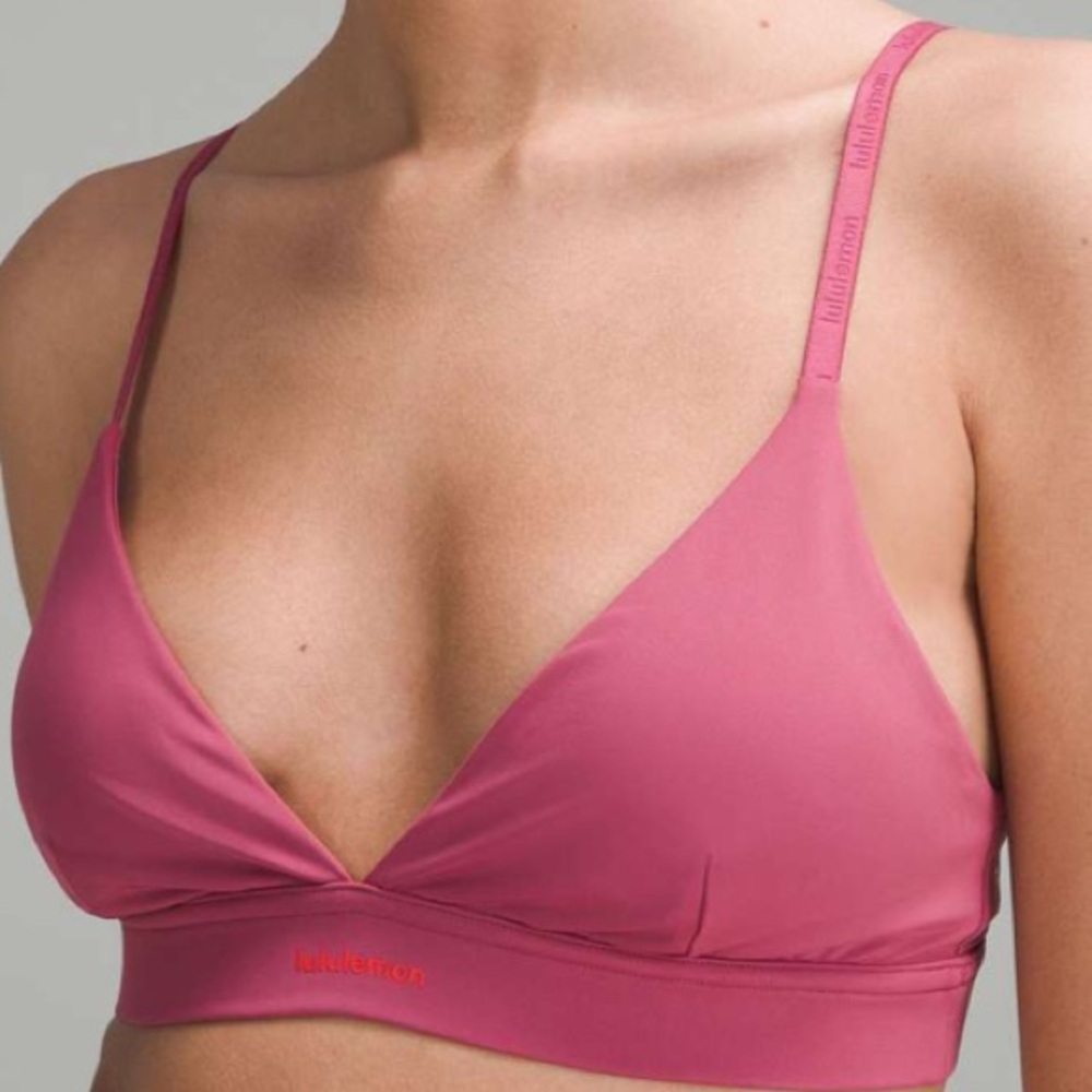 Lululemon License to Train Triangle Bra Light Support A/B Cup Washed Mauve Sz 4